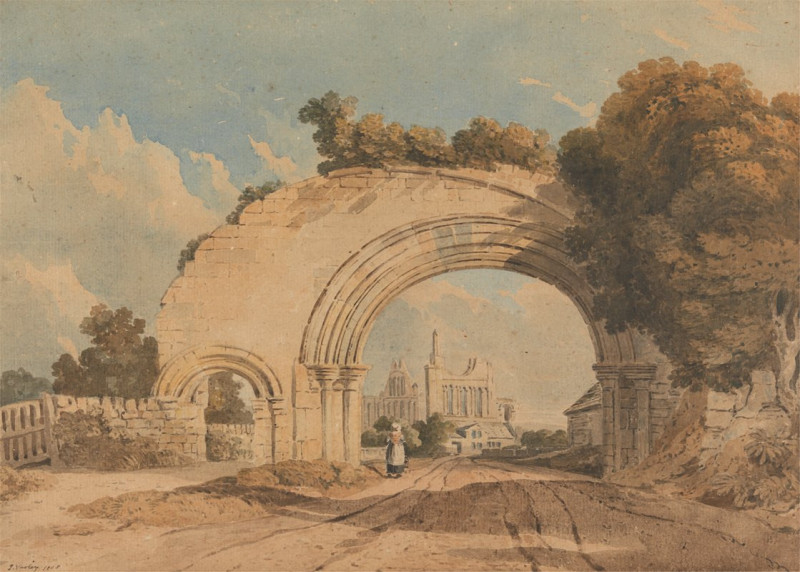 John Varley reprodukcija Byland Abbey, Yorkshire (1808), VISOS REPRODUKCIJOS , paveikslai, reprodukcijos internetu