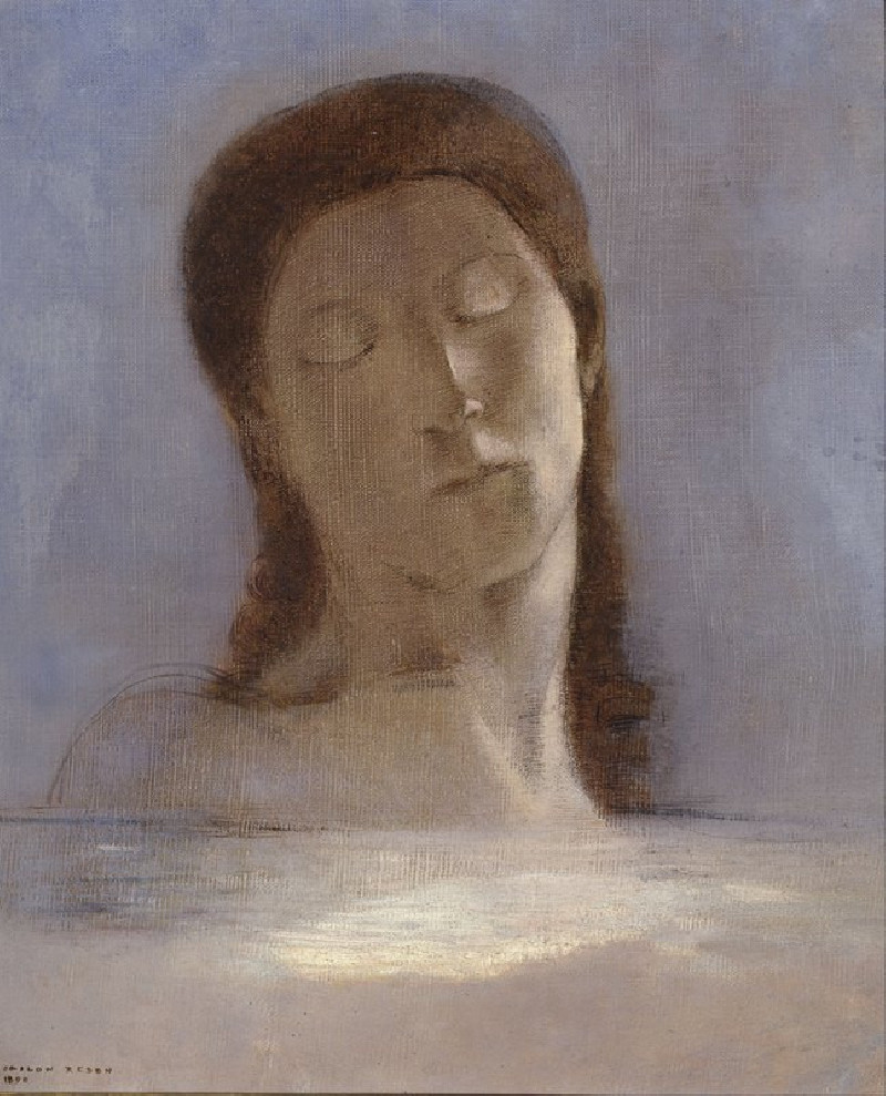 Closed Eyes (1890) reproduction of painting by Odilon Redon. ALL GICLEE PRINTS