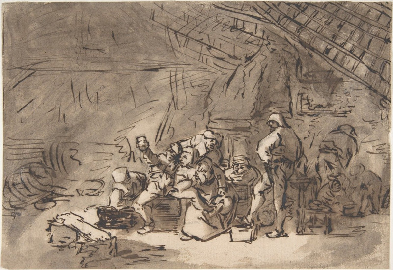 Scene in an Inn (1625–85) reproduction of painting by Adriaen van Ostade. ALL GICLEE PRINTS