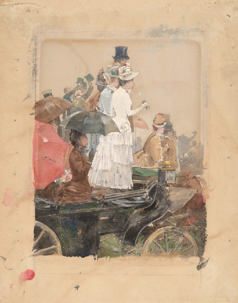 Spectators At The Grand Prix (1888) reproduction of painting by Childe Hassam. ALL GICLEE PRINTS