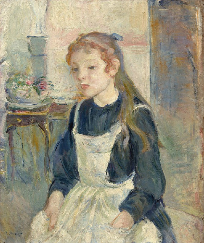 Young Girl with an Apron (1891) reproduction of painting by Berthe Morisot. ALL GICLEE PRINTS