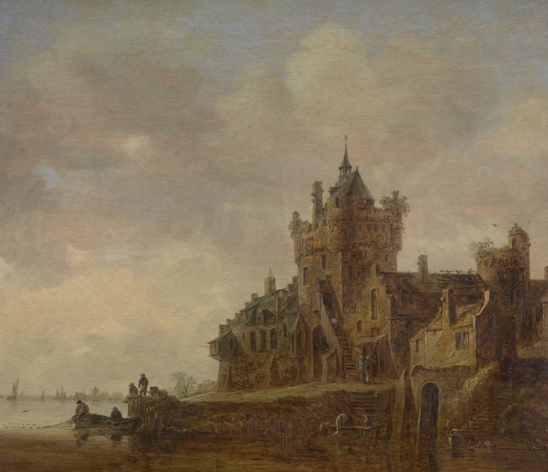 Old Castle Gate in Nijmegen (1648) reproduction of painting by Jan van Goyen. ALL GICLEE PRINTS