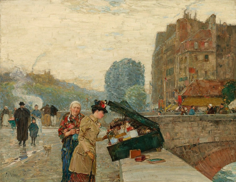 Quai St. Michel (1888) reproduction of painting by Childe Hassam. ALL GICLEE PRINTS