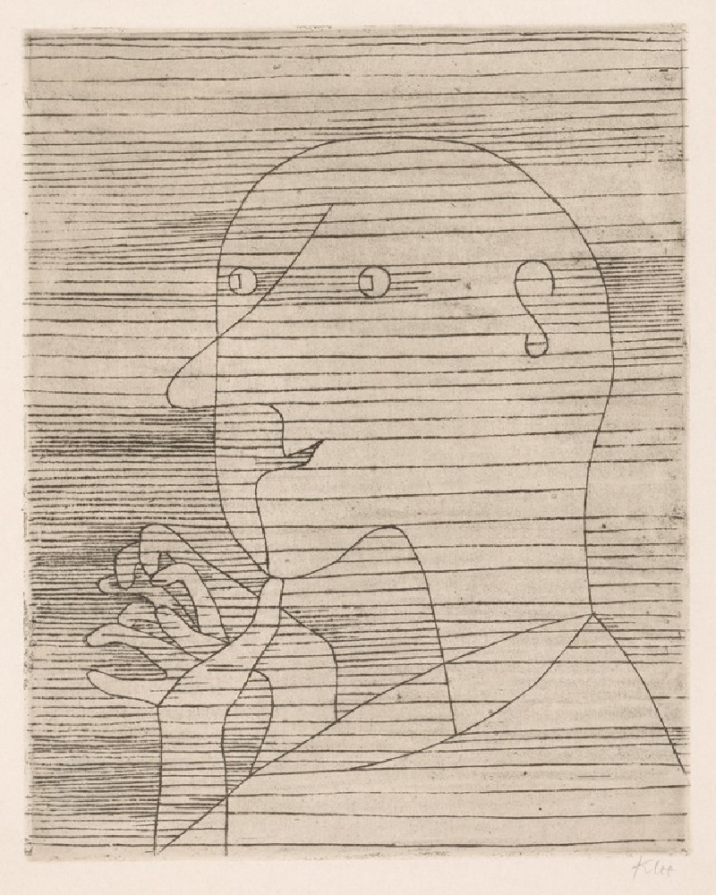 The Calculating Old Man (1929) reproduction of painting by Paul Klee. ALL GICLEE PRINTS