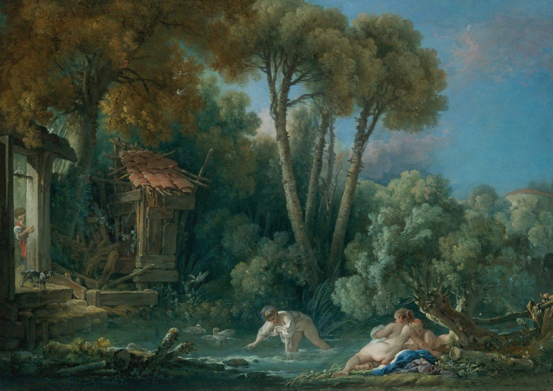 Les Baigneuses(Swimmers) reproduction of painting by Francois Boucher. ALL GICLEE PRINTS