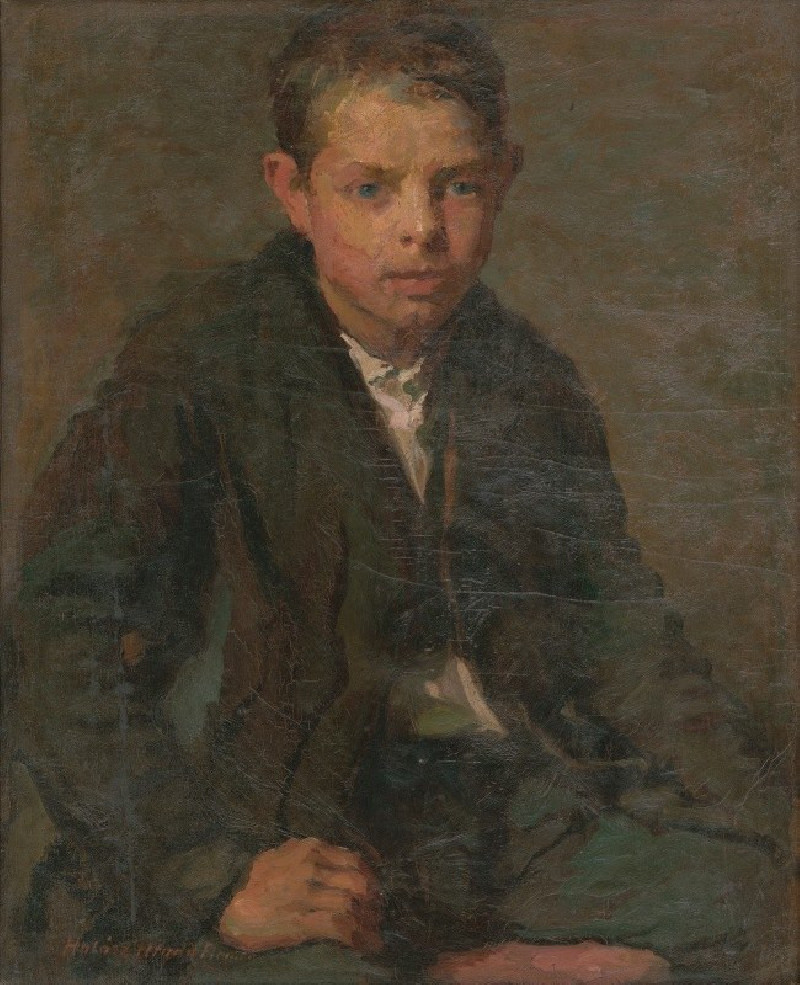 Portrait of Labourer Boy (1907) reproduction of painting by Elemír Halász-Hradil. ALL GICLEE PRINTS