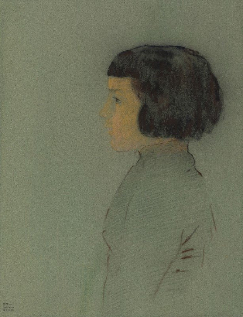 Odilon Redon reprodukcija Young Woman in Profile (1910), VISOS REPRODUKCIJOS , paveikslai, reprodukcijos internetu