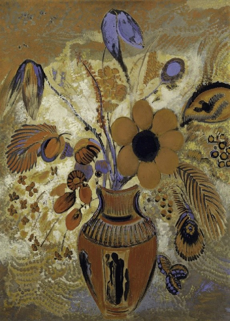 Etruscan Vase with Flowers (1900–1910) reproduction of painting by Odilon Redon. ALL GICLEE PRINTS