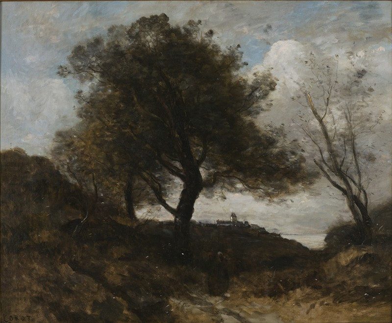 Souvenir of Normandy (ca. 1870) reproduction of painting by Jean-Baptiste-Camille Corot. ALL GICLEE PRINTS