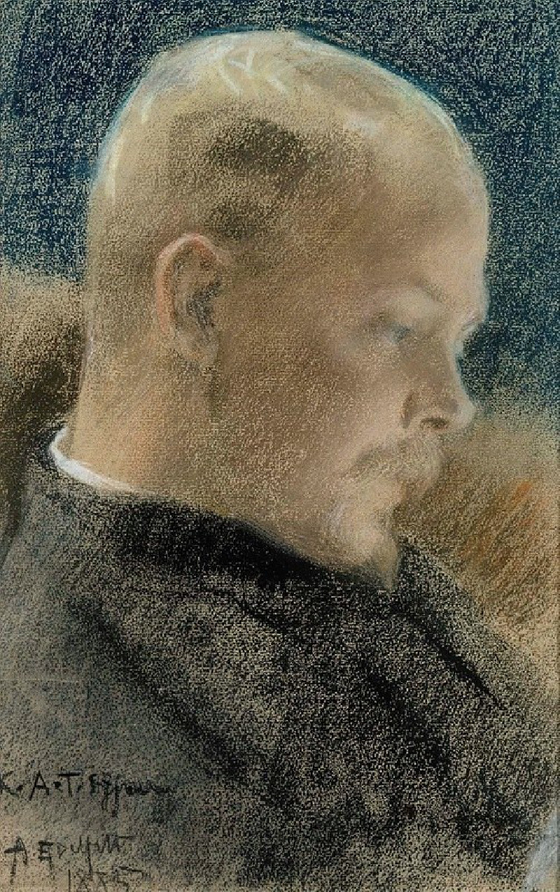 Portrait of the Author Karl A. Tavaststjerna (1885) reproduction of painting by Albert Edelfelt. ALL GICLEE PRINTS