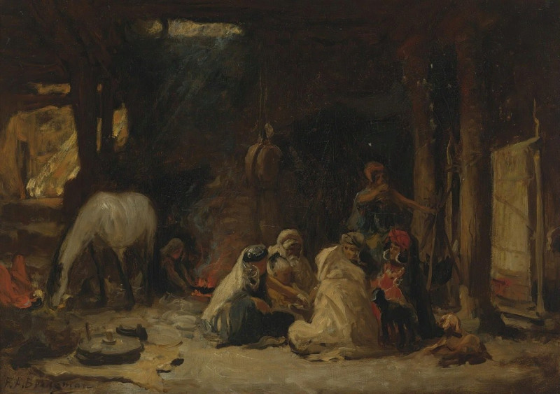 At rest, Algeria reproduction of painting by Frederick Arthur Bridgman. ALL GICLEE PRINTS