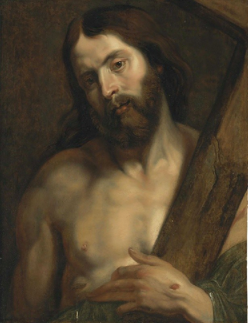 Christ with the Cross reproduction of painting by . ALL GICLEE PRINTS