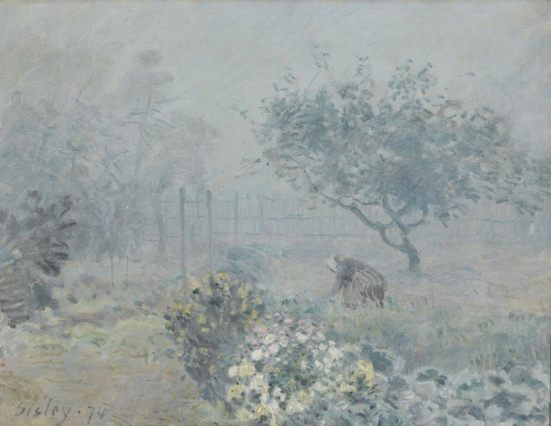 Fog, Voisins (1874) reproduction of painting by Alfred Sisley. ALL GICLEE PRINTS