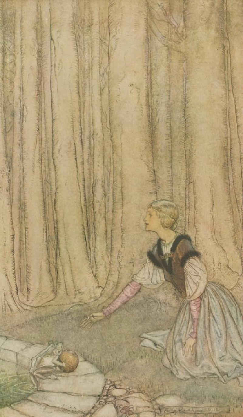 The frog prince (1913) reproduction of painting by Arthur Rackham. ALL GICLEE PRINTS