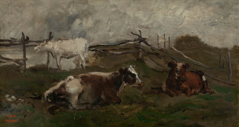 Charles François Daubigny reprodukcija Koeien in de weide (circa 1866), VISOS REPRODUKCIJOS , paveikslai, reprodukcijos inter...