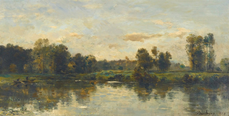 Bords Du Fleuve (1873) reproduction of painting by Charles François Daubigny. ALL GICLEE PRINTS