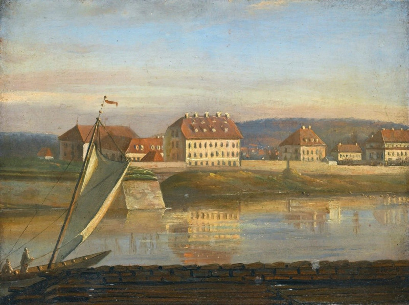 View Over The Elbe And The Barracks reproduction of painting by Johan Christian Dahl. ALL GICLEE PRINTS