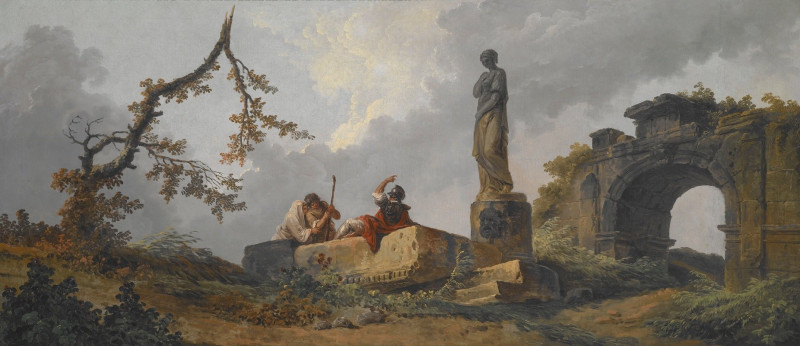 Hubert Robert reprodukcija The Statue, VISOS REPRODUKCIJOS , paveikslai, reprodukcijos internetu