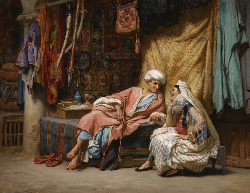 Frederick Arthur Bridgman reprodukcija In The Souk, Tunis (1874), VISOS REPRODUKCIJOS , paveikslai, reprodukcijos internetu