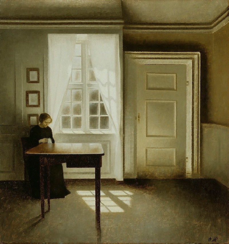 Interior With A Lady (1901) reproduction of painting by Vilhelm Hammershøi. ALL GICLEE PRINTS