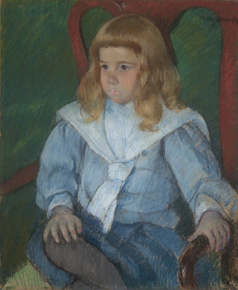 Boy with Golden Curls (Portrait of Harris Whittemore, Jr., B.A. 1918) (1898) reproduction of painting by Mary Cassatt. ALL GI...