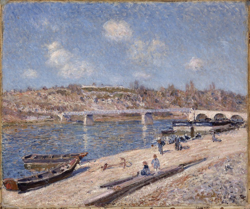 The Beach at Saint-Mammès (1884) reproduction of painting by Alfred Sisley. ALL GICLEE PRINTS