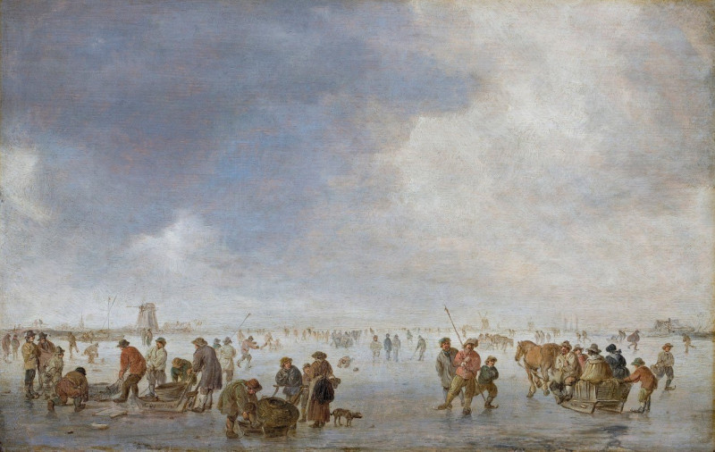 Jan van Goyen reprodukcija Winter Scene on the Ice, VISOS REPRODUKCIJOS , paveikslai, reprodukcijos internetu