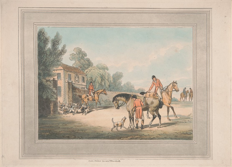 Going out of Kennel (1802) reproduction of painting by Samuel Howitt. ALL GICLEE PRINTS