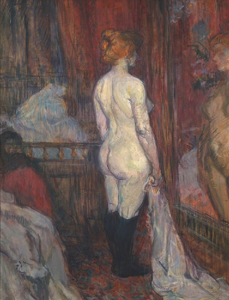 Woman before a Mirror (1897) reproduction of painting by Henri de Toulouse-Lautrec. ALL GICLEE PRINTS