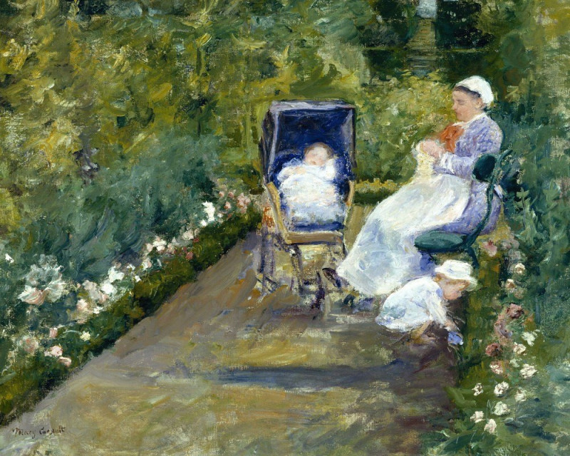 Children in a Garden (The Nurse) reproduction of painting by Mary Cassatt. ALL GICLEE PRINTS