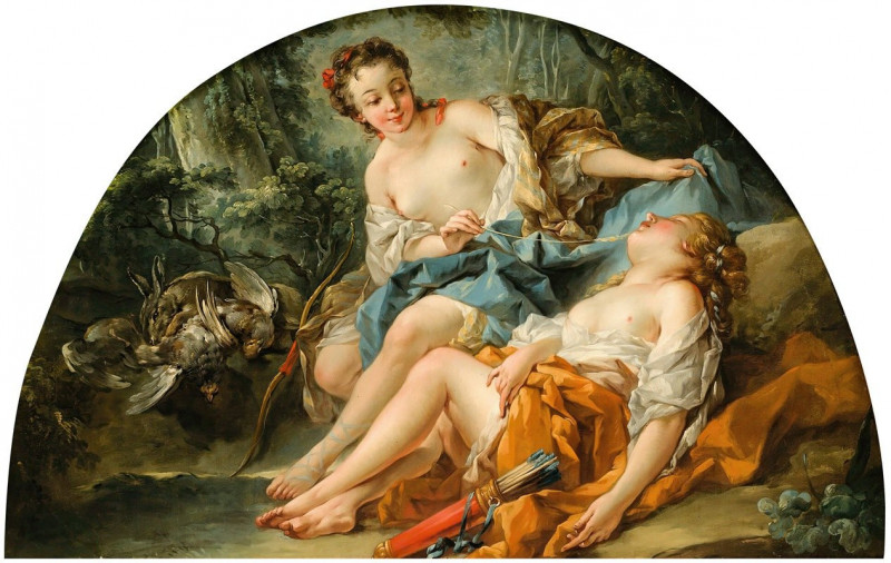 Francois Boucher reprodukcija Hunting nymphs, VISOS REPRODUKCIJOS , paveikslai, reprodukcijos internetu