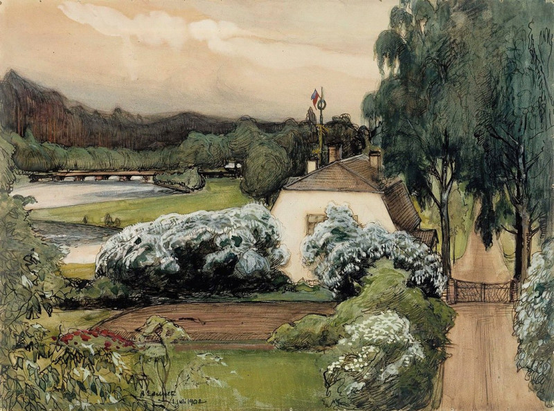 The Foreman’s House at the Saari Manor (1902) reproduction of painting by Albert Edelfelt. ALL GICLEE PRINTS