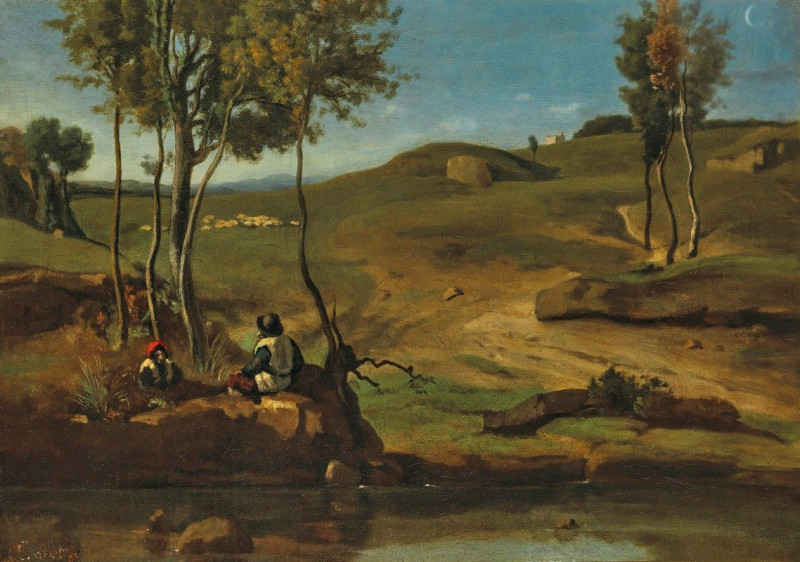 Campagne Italienne (1840) reproduction of painting by Jean-Baptiste-Camille Corot. ALL GICLEE PRINTS