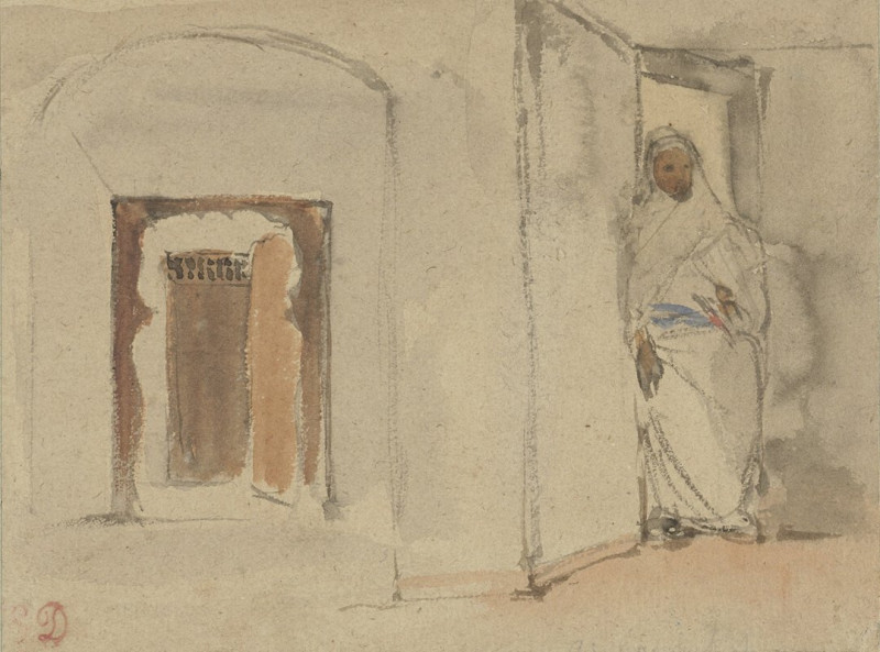 Arab in front of his house (1808 - 1863) reproduction of painting by Eugène Delacroix. ALL GICLEE PRINTS