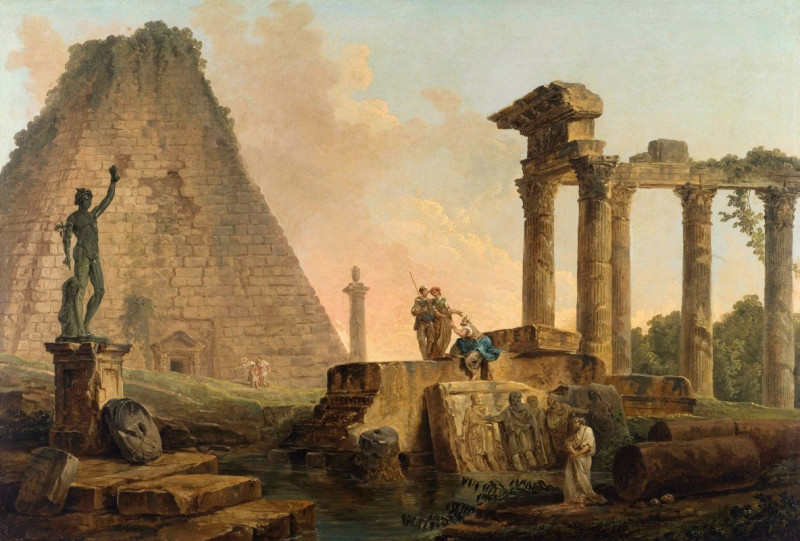 Ruines Romaines (1776) reproduction of painting by Hubert Robert. ALL GICLEE PRINTS