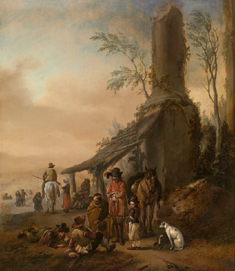 Philips Wouwerman reprodukcija Horseman’s Stop 2, VISOS REPRODUKCIJOS , paveikslai, reprodukcijos internetu