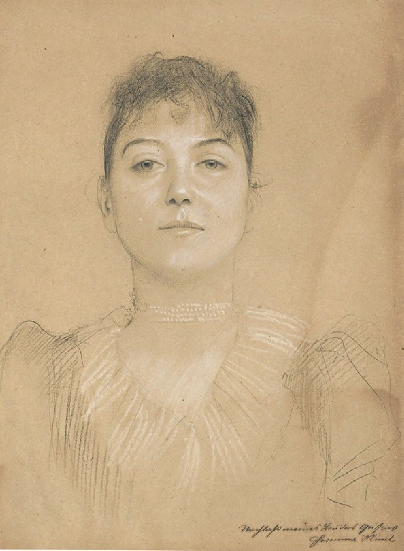 Gustav Klimt reprodukcija Portrait einer Frau (1890-1891), VISOS REPRODUKCIJOS , paveikslai, reprodukcijos internetu