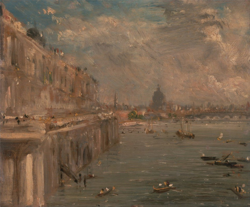 Somerset House Terrace from Waterloo Bridge (ca. 1819) reproduction of painting by John Constable. ALL GICLEE PRINTS