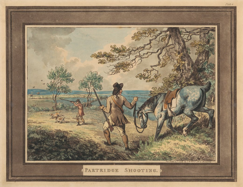 Partridge Shooting (1796) reproduction of painting by Samuel Howitt. ALL GICLEE PRINTS