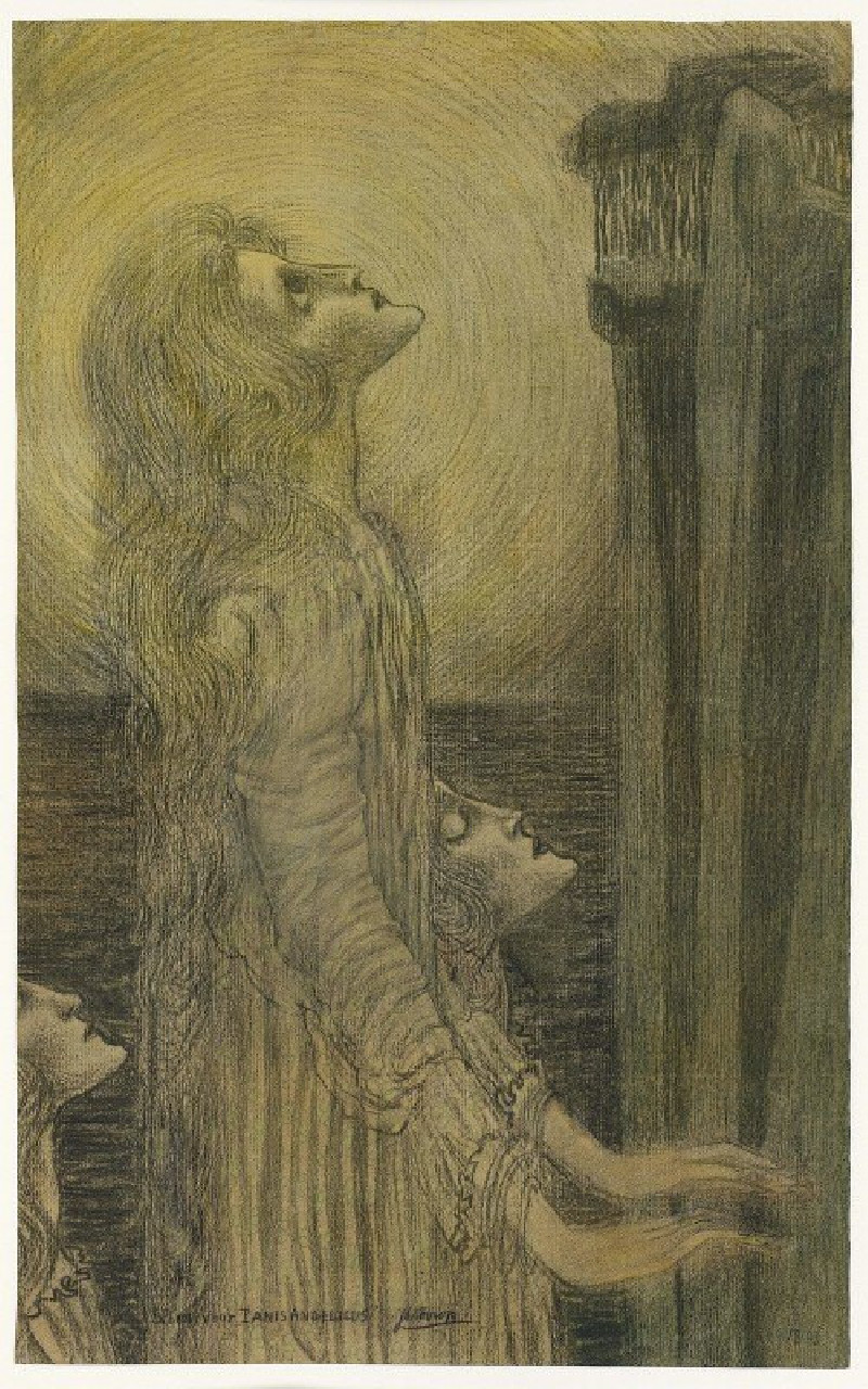 Schets voor Panis Angelicus (1898) reproduction of painting by Jan Toorop. ALL GICLEE PRINTS