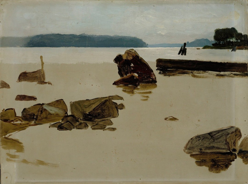 Open Sea off Haikko, study for Boys Playing on the Shore (1884) reproduction of painting by Albert Edelfelt. ALL GICLEE PRINTS