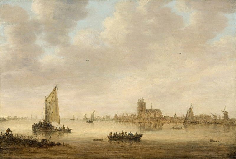 View of Dordrecht from the Dordtse Kil (1644) reproduction of painting by Jan van Goyen. ALL GICLEE PRINTS