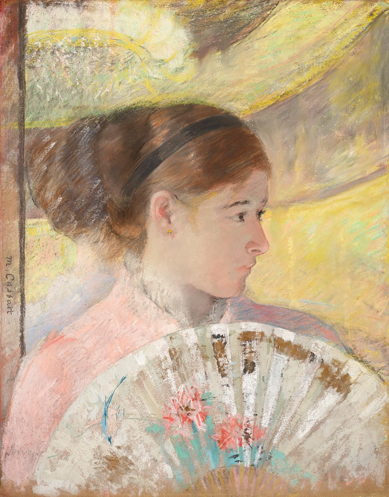 Young Lady in a Loge Gazing to Right (circa 1878-79) reproduction of painting by Mary Cassatt. ALL GICLEE PRINTS