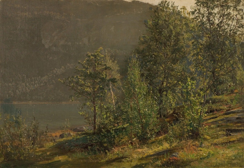 Morgenstemning. Terøen, Hardanger (1897) reproduction of painting by Amaldus Nielsen. ALL GICLEE PRINTS