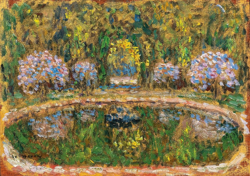 Bassin de Trianon. Versailles (1916) reproduction of painting by Henri Le Sidaner. ALL GICLEE PRINTS