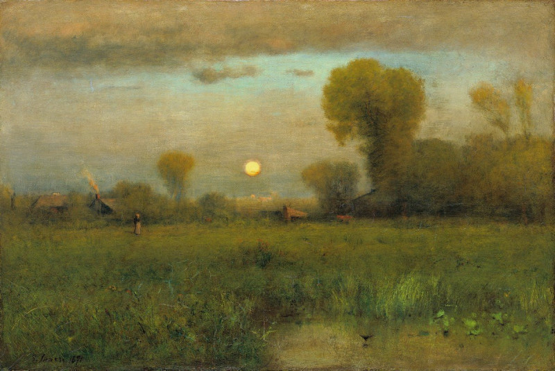 Harvest Moon (1891) reproduction of painting by George Inness. ALL GICLEE PRINTS