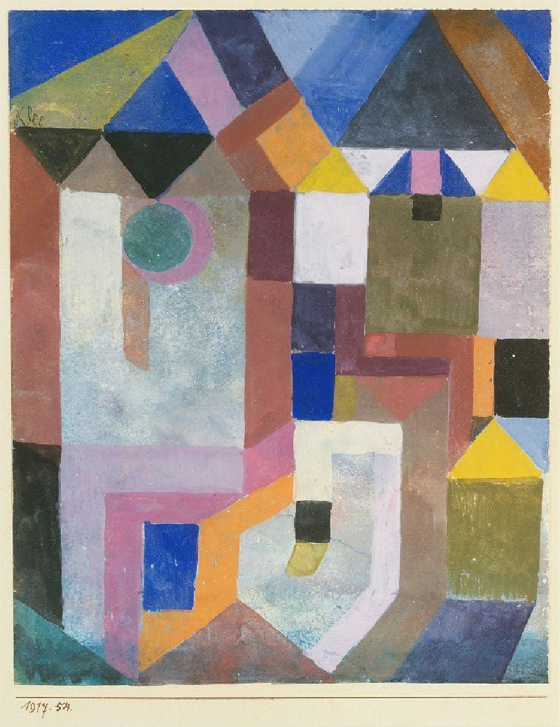 Colorful Architecture (1917) reproduction of painting by Paul Klee. ALL GICLEE PRINTS