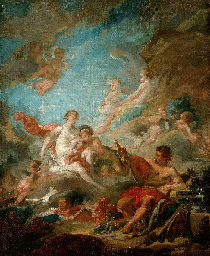 Venus in The Workshop Of vulcan (1757) reproduction of painting by Francois Boucher. ALL GICLEE PRINTS