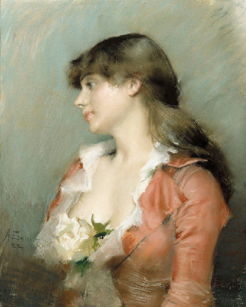 Albert Edelfelt reprodukcija Profile Of A Young Woman (1882), VISOS REPRODUKCIJOS , paveikslai, reprodukcijos internetu