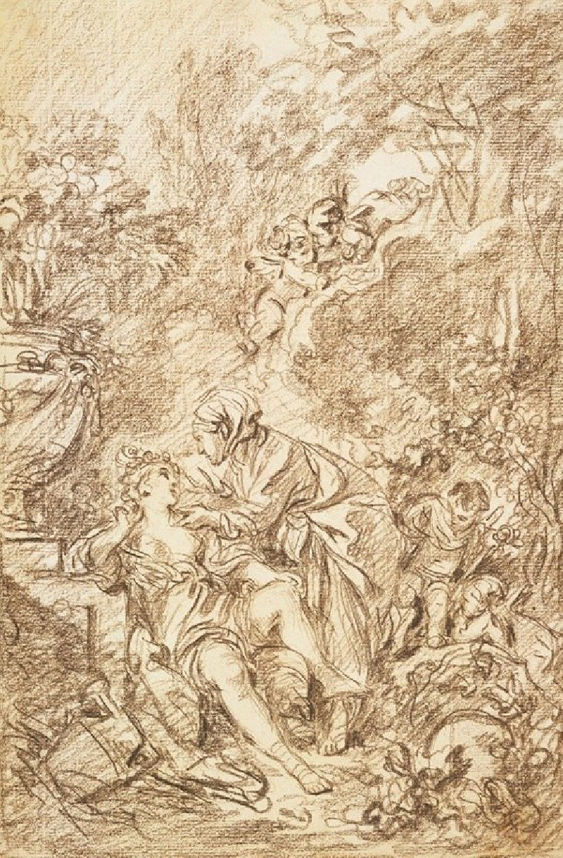 Francois Boucher reprodukcija Vertumnus and Pomona, VISOS REPRODUKCIJOS , paveikslai, reprodukcijos internetu